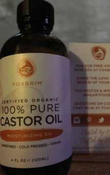 Fox Brim Castor Oil Bottle and box