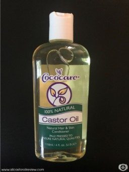 Front label of Cococare Castor Oil